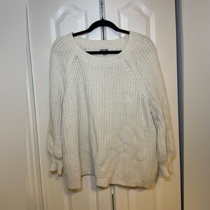 Aerie - Casual Basic Cozy Long Sleeve Warm Cream White Knit Sweater in Size M